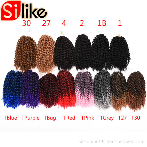 8inch Synthetic Kinky Curly hair Marley Bob 3 pcs/pack Malaysian Deep Wave Curly Crochet Braids Hair Extensionjerry Curl Hair
